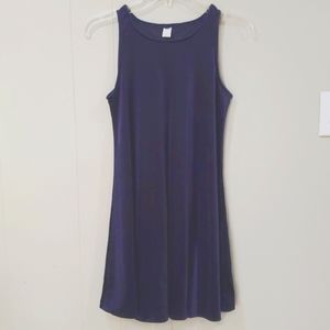 Navy velvet sleeveless shift dress - XS